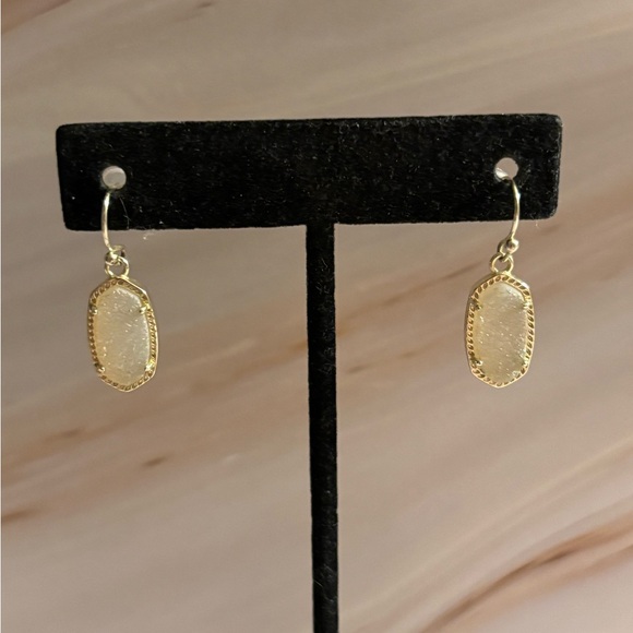 Kendra Scott Jewelry - Kendra Scott Silver Tone Iridescent Drusy Drop Earrings 3/4”